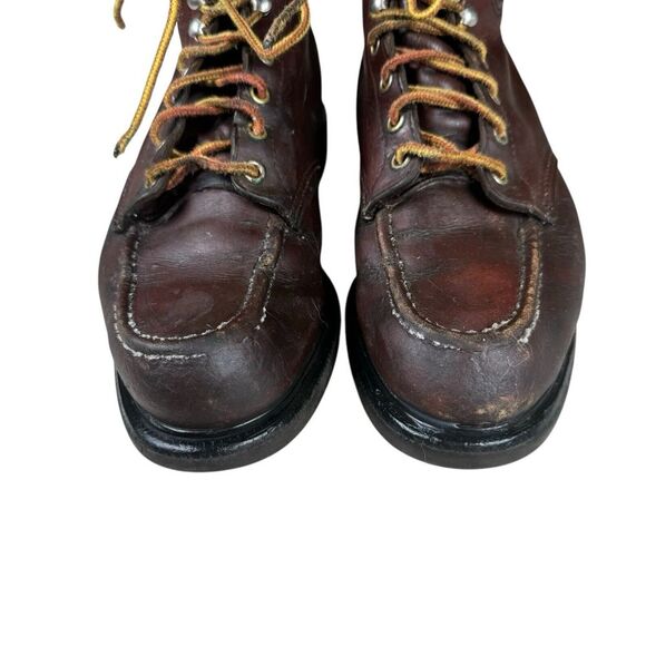 Vintage Red Wing Reddish Brown Leather Super Sole‎ Lace Up Work Boots Sz 8 D USA - Picture 4 of 16